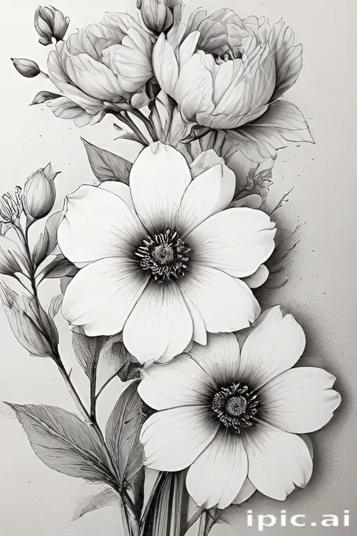 flower aesthetic drawings