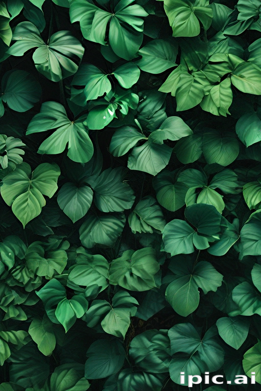 Lush Green Foliage Showcasing a Rich Variety of Leafy Textures.