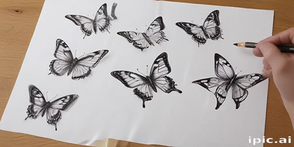 drawing butterflies