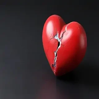 broken heart black background