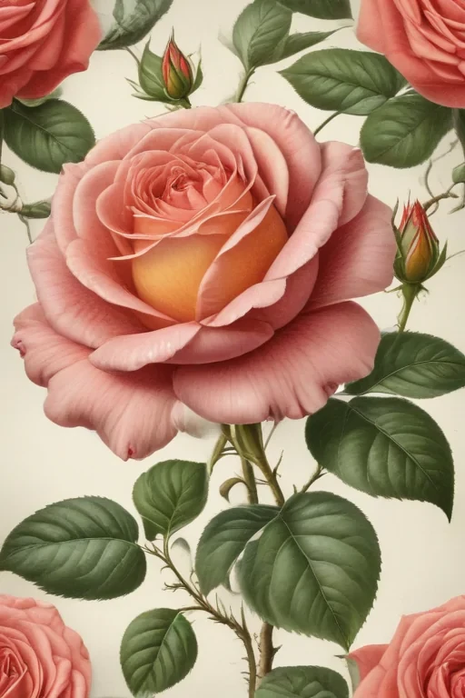 vintage rose illustration