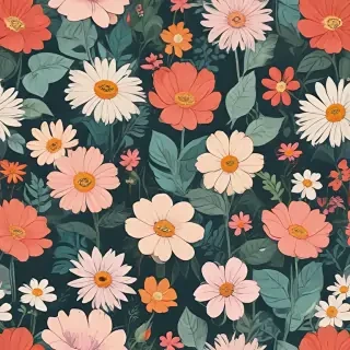 cartoon flowers aesthetic