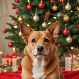 dog christmas background