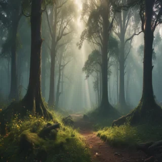 beautiful magical forest background