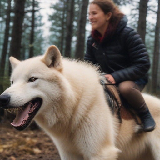Guy Riding Wolf cool person riding a wolf