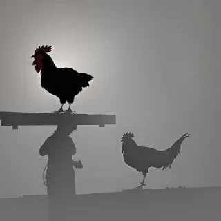 silhouette of a chicken