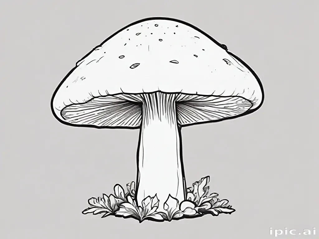mushroom clipart black and white