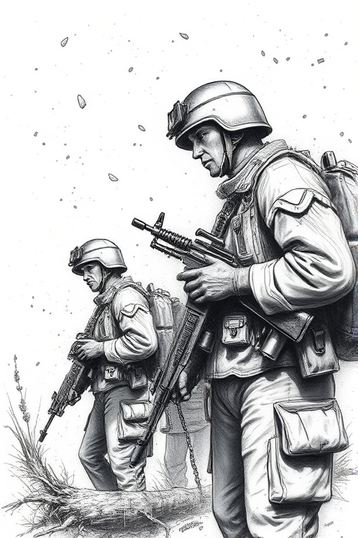 soldiers drawing