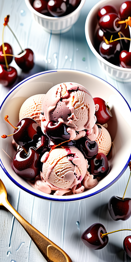 almond and cherry ice cream