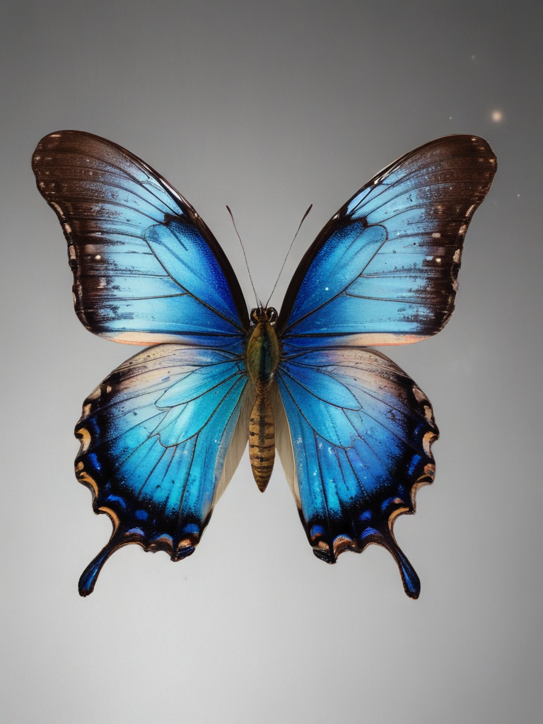 A Vibrant Blue Butterfly with Intricate Patterns and Beautiful Wings ...