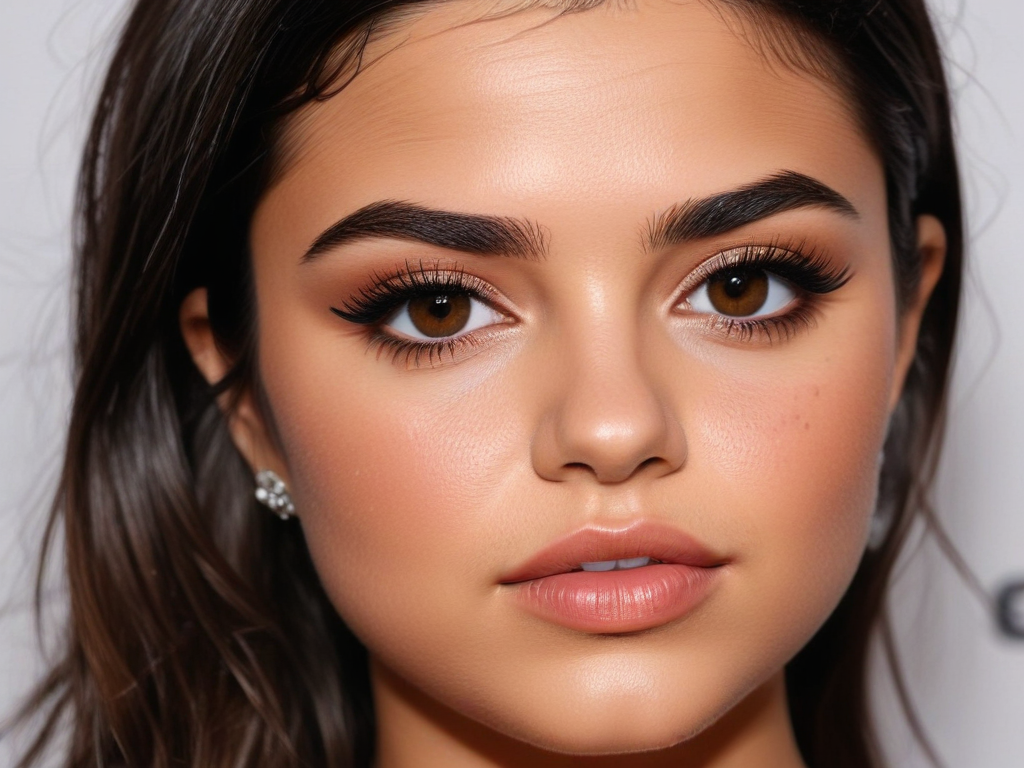 selena gomez laminated brows