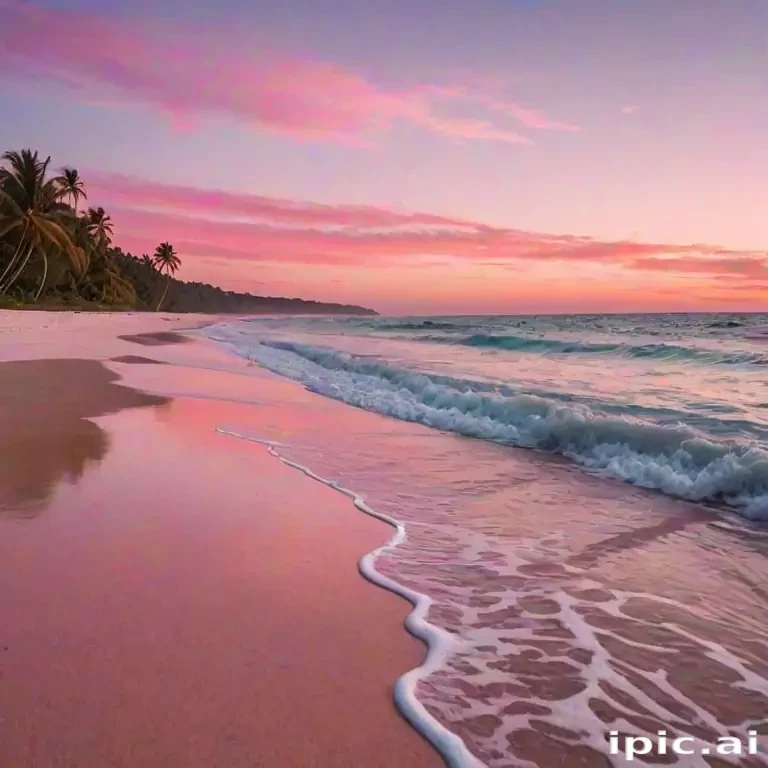 pink beach sunset