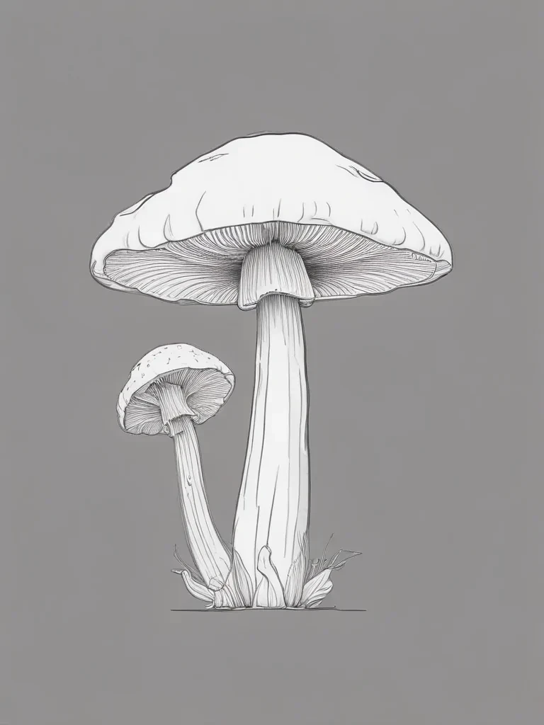 mushroom line art