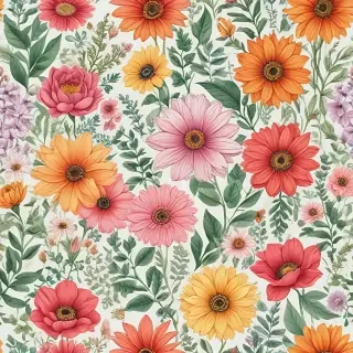 color drawings of flowers