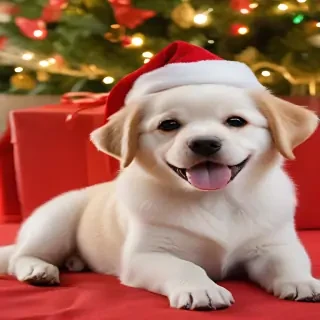 christmas dog wallpaper cute