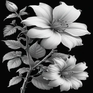 flower clip art black and white