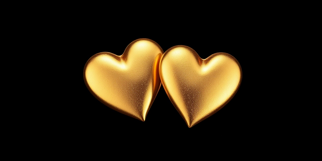 Create an image of intertwined gold hearts on a black background with a high-resolution setting, using a Canon EOS R5, aperture f/2.8, ISO 100, and a 50mm lens to enhance clarity and detail.
