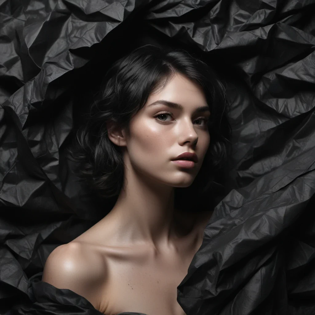crumpled black paper