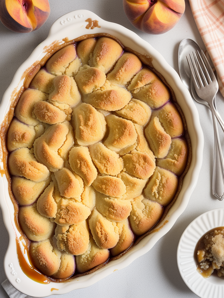 peach cobbler with brown sugar