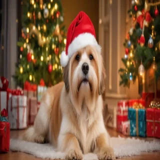 dog christmas background