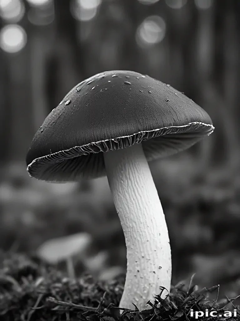 mushroom black and white