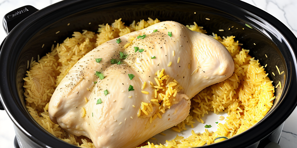 slow cooker yellow rice and chicken