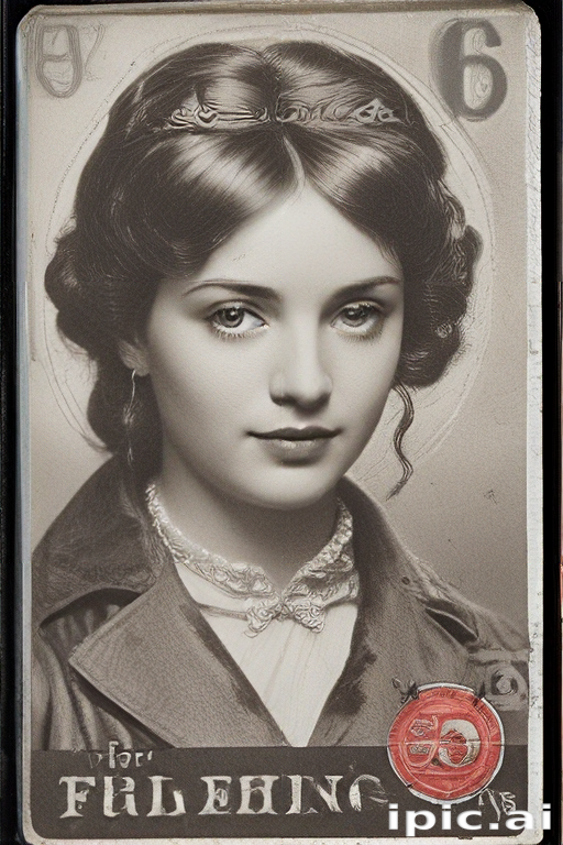 Vintage Portrait of a Young Woman with Elegant Hair and Attire