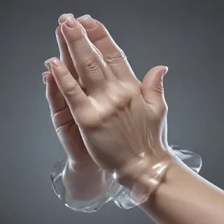 transparent praying hands