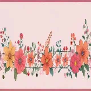 flowery border clipart