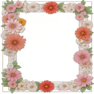 flower border transparent