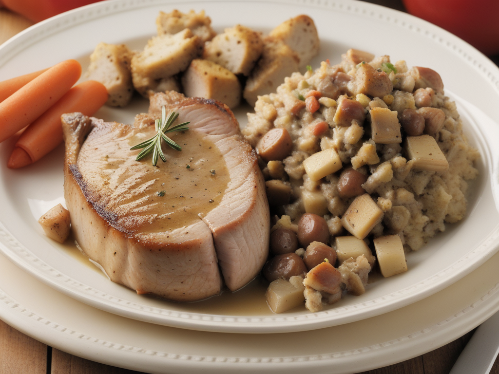 pork chops and stuffing in the crock-pot