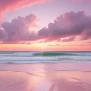pastel pink beach wallpaper