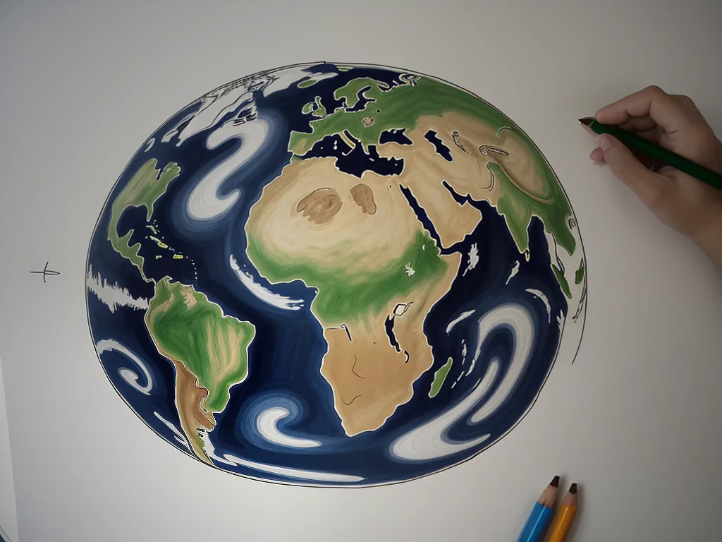 cartoon drawing of the earth