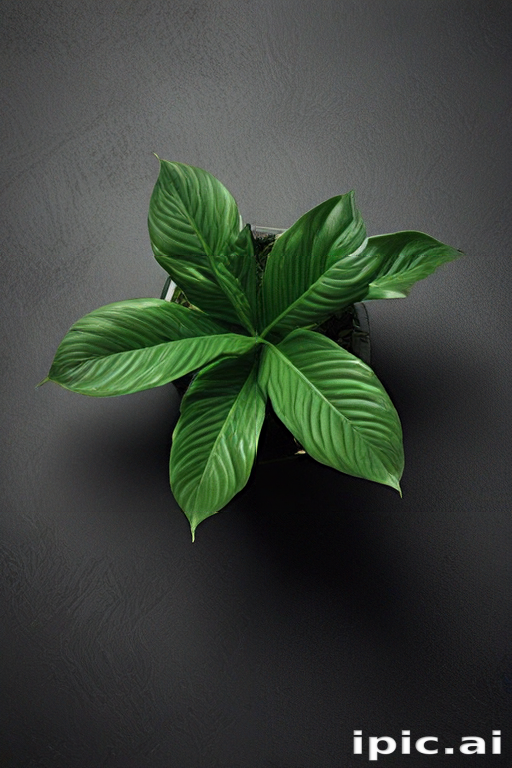 Vibrant Green Indoor Plant Displaying Lush Leaves Against a Dark Background