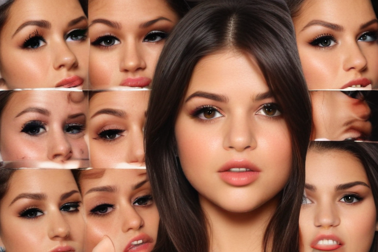 selena gomez face