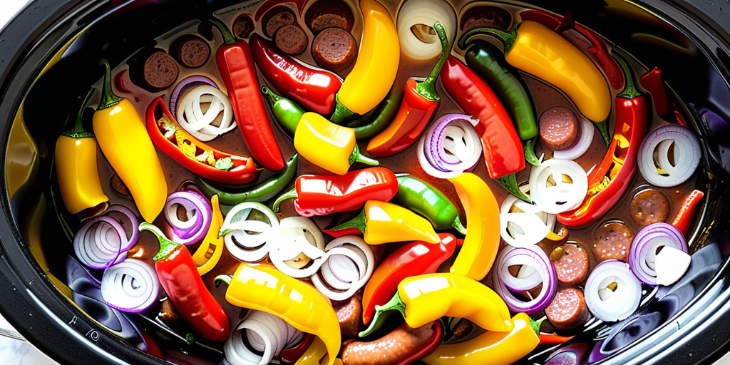 sausage peppers and onions in crock pot