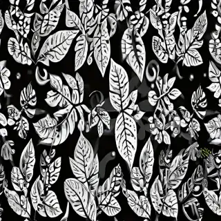 clipart leaf black and white