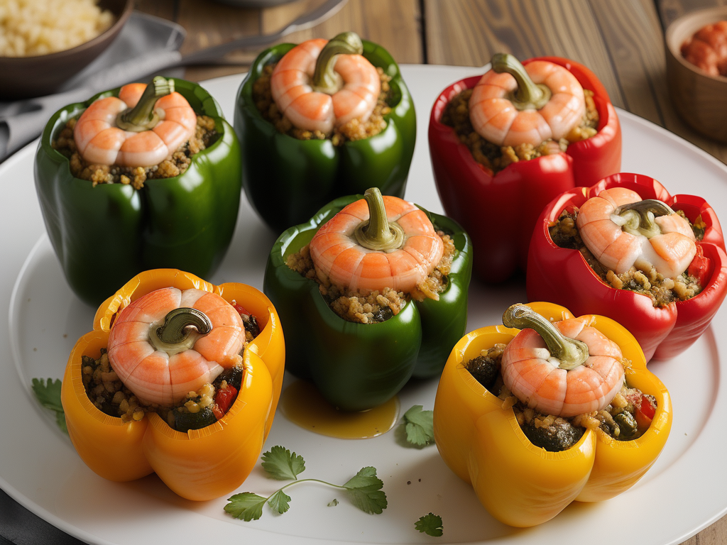 stuffed bell peppers with seafood