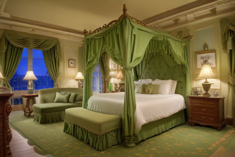 Disney Princess and the frog princess Tiana themed luxury hotel family suite heavily themed