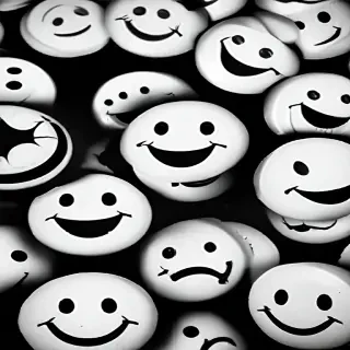 white smiley face black background
