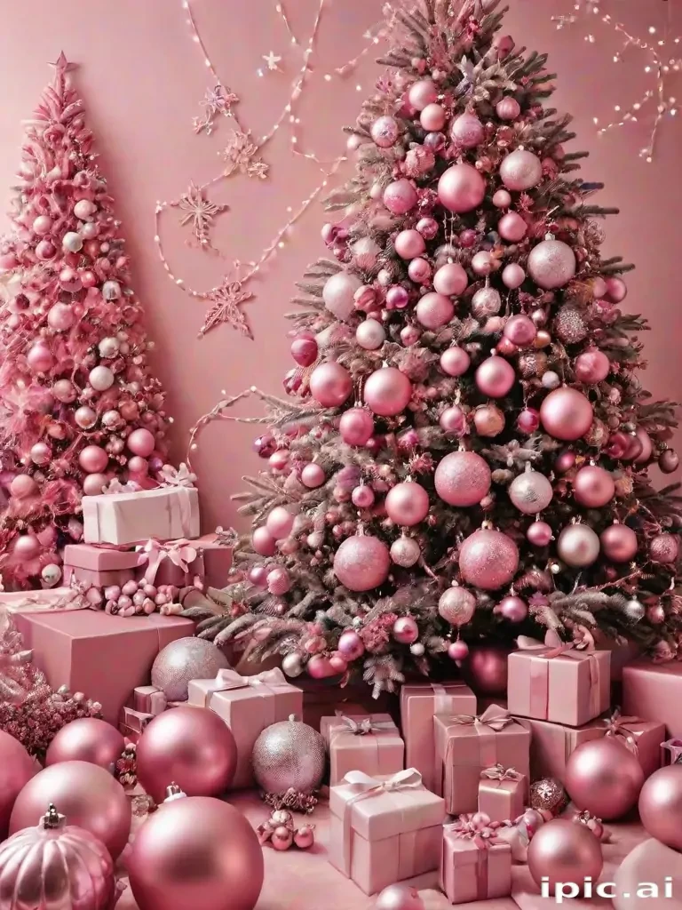 pink christmas aesthetic wallpaper