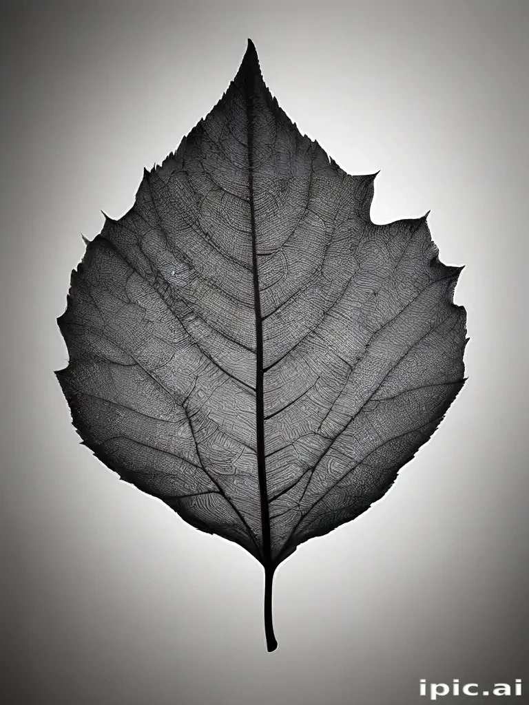 leaf images black and white