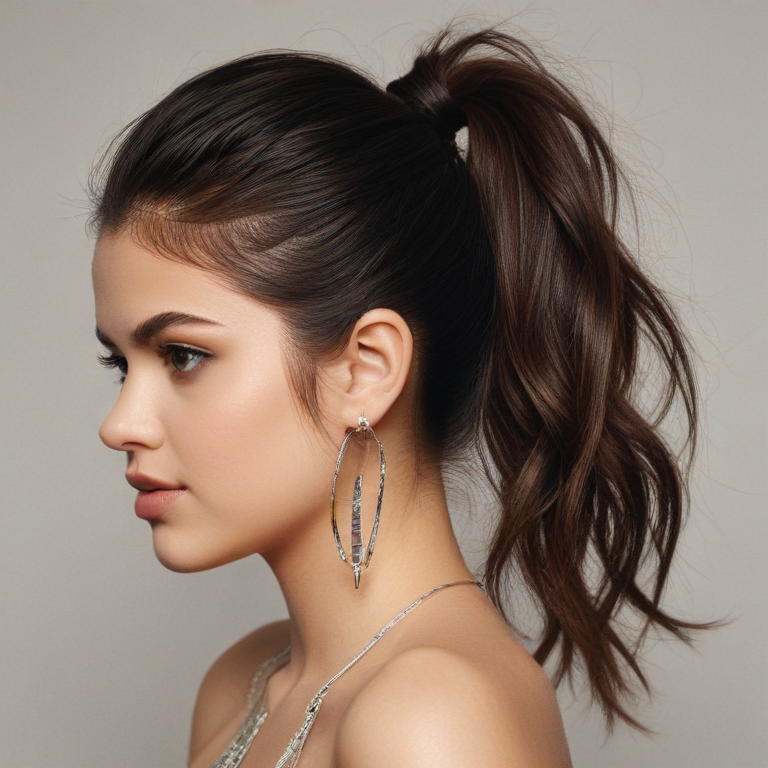 selena gomez in a ponytail