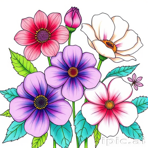 flowers to draw in color