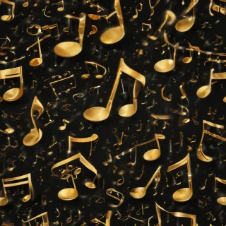 gold music notes
