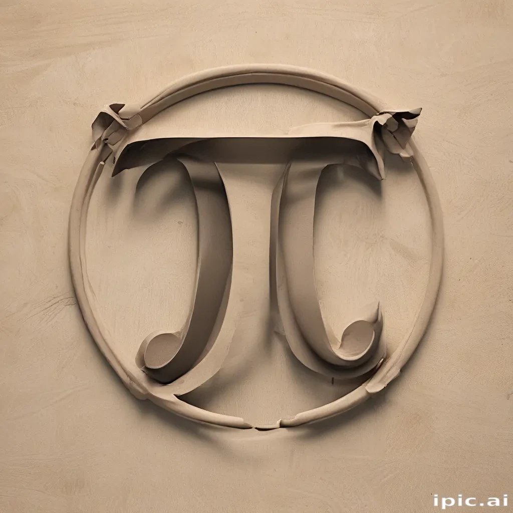 Artistic Representation of the Pi Symbol in a Unique 3D Design