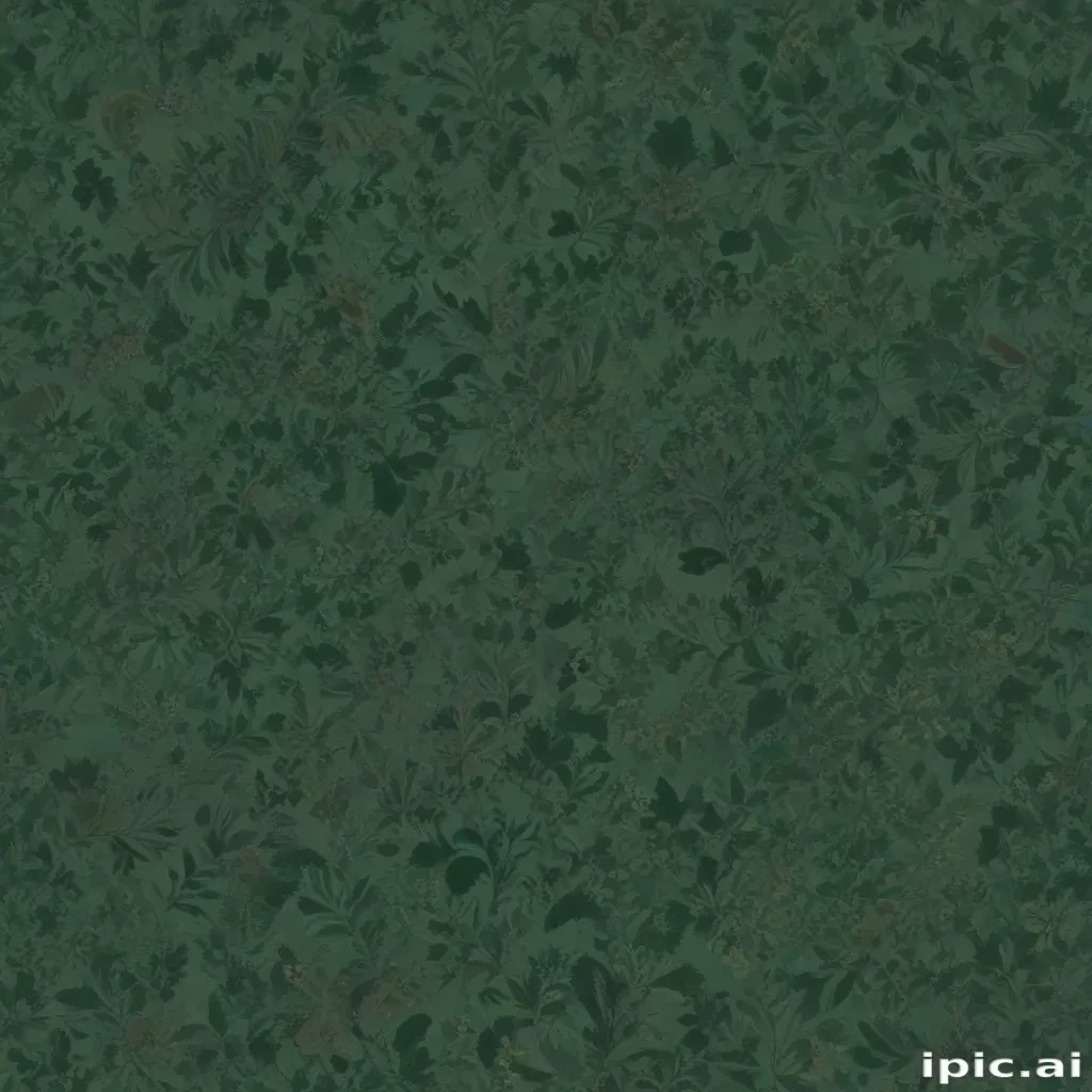 Intricate Green Floral Pattern with Subtle Textures and Depth Variations