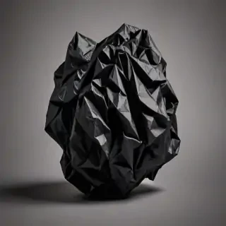 black crumpled paper