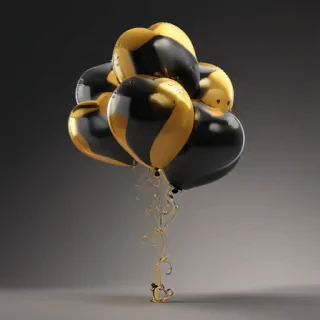 black and gold balloons png