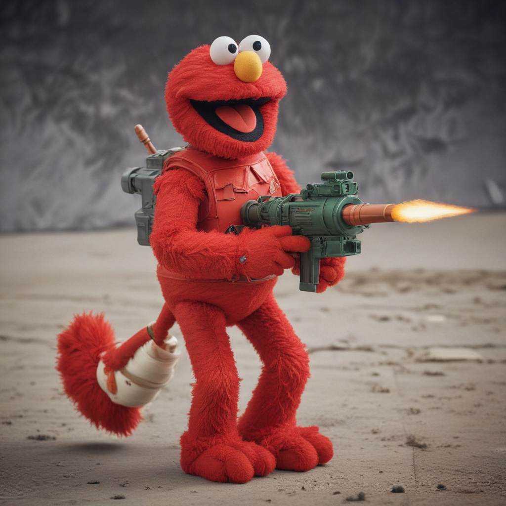 Elmo Rocke elmo with rocket launcher